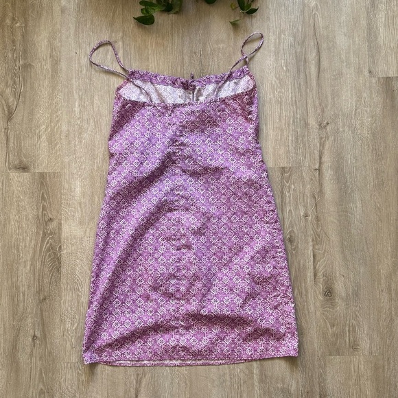 Vintage Purple Floral Milkmaid Slip Dress - Picture 5 of 5